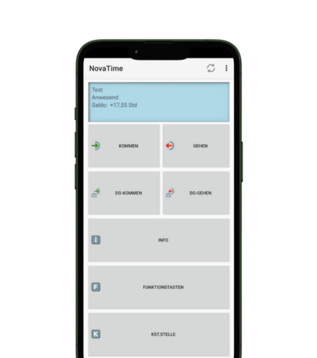 NovaTime Zeiterfassung mobil auf dem Smartphone